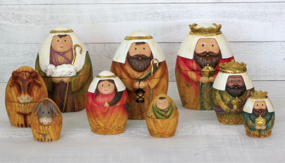 Colorful Nesting Nativity 9piece Set Deseret Book