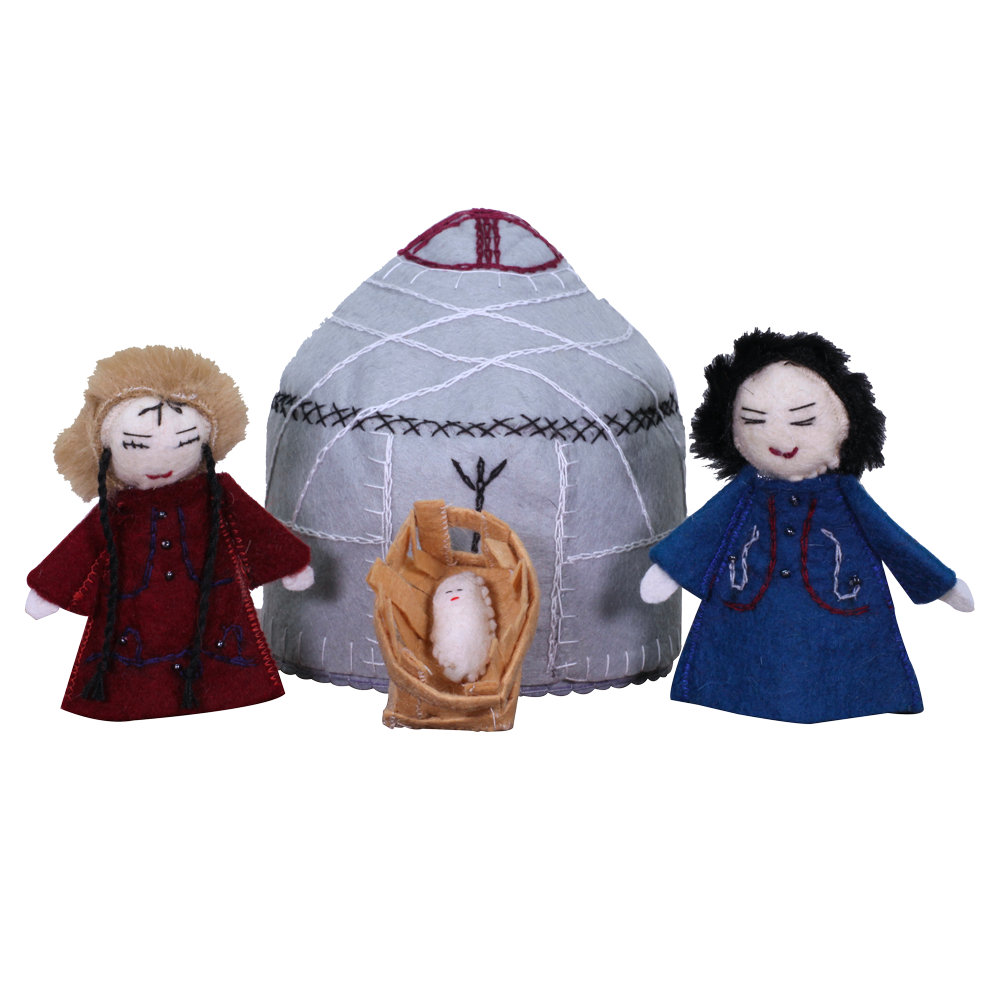 Kyrgyzstan Felt Yurt Nativity 4 Piece Set Deseret Book